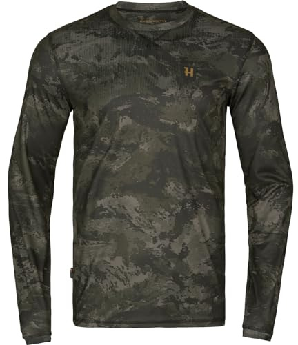 Härkila NOCTYX Camo L/S t-shirt | professionella jaktkläder och utrustning | skandinavisk kvalitet gjord för att hålla, Axis Mspblack, L