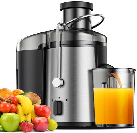 CHOPJOY Juicer Machine, 500W Juicer with 3 Inch Wide Mouth 2 Speed Setting, Centrifugal Juicer for Fruit And Vegetables Juice Extractor Easy to Clean, BPA Free