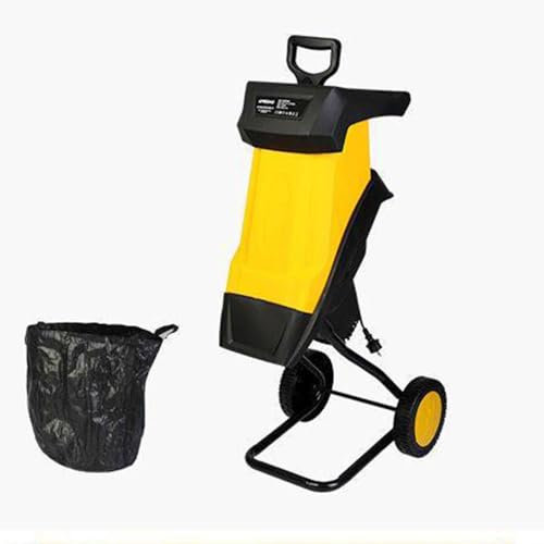 Powerful 2500W Garden Shredder, 40mm Max Diameter, Collection Bag, Rapid Blade System, 10M Wire - Ideal for Wood and Tough Garden Debris Disposal