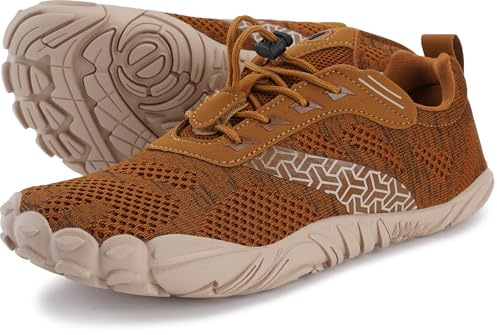 Joomra Barefoot Zero Drop Shoes for Women Ladies Size 9-9.5 Minimalist Wide Toe Box Lifting Sneakers Sport Gym Cross Training Zapatos de Mujer Brown 40