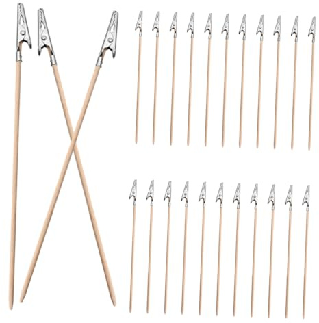 Operitacx 24pcs 17cm Small Alligator Clips Steel Heads DIY Model Coloring Clips for Painting and Spraying Wood Models Craft Accessories