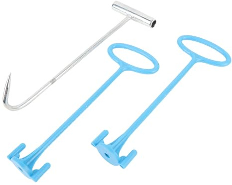 HUSHUI Mango de Cesta de Skimmer de Piscina Eficiente, Recuperación Rápida, Construcción Duradera para Skimmers sobre el Suelo y en el Suelo, Gancho de Elevación de la Cesta de la