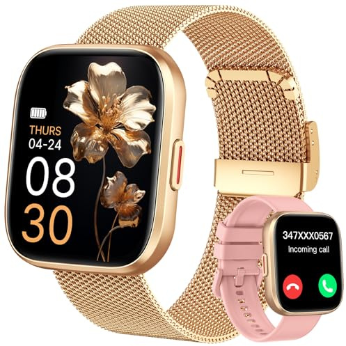 Smartwatch Donna, 1,91 HD Orologio Smartwatch Donna con Chiamate Bluetooth, 120+ Modalità Sport, Monitoraggio Salute 24/7, Impermeabile IP68, Fitness Tracker Compatibile con Android e iOS, Oro rosa