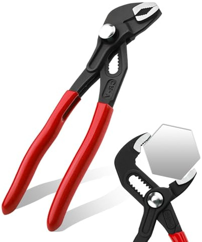180mm(7) Water Pump Pliers, Quick Adjustable Pipe Wrench Tongue and Groove Joint Pliers V-Jaw with Comfort Grips Tools Slip Joint Plumbers Wrench for Plumbing Home Repairs Pipe Fittings Maintenance