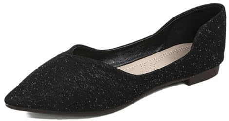 100junzidao Ballerine da Donna Taglie Grandi con Punta Affusolata Casual comode Slip on per Ufficio Balletto Formali comode da Indossare e Leggere