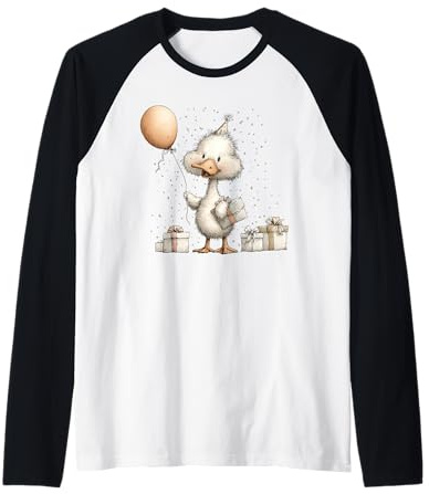 Adorabile anatroccolo Festa Cappello Palloncino Regali Maglia con Maniche Raglan