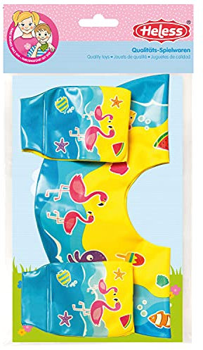 Heless 880 - Schwimm- und Badezubehör-Set für Puppen, 2 teilig mit aufblasbarem Schwimmring mit Zwei Schwimmflügeln, für Puppen der Größe 35 cm bis 45 cm