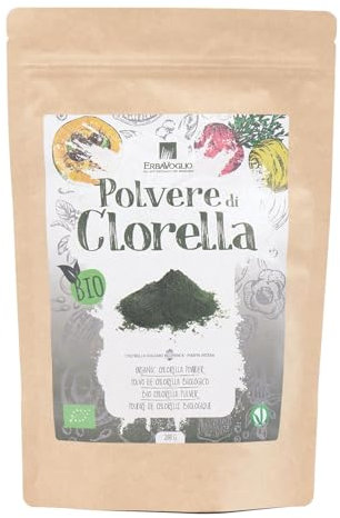 Erbavoglio Polvere di Clorella Bio - 200 g - Alimento biologico - Detossificante naturale, ideale per purificare l’organismo e supportare l’energia.