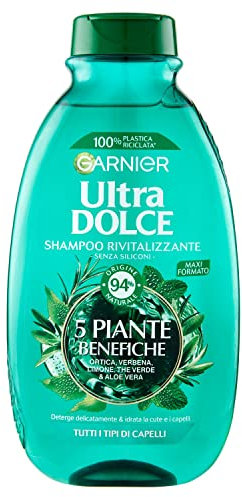 Garnier Shampoo Ultra Dolce 5 Piante, Shampoo per Capelli Normali, 300 ml