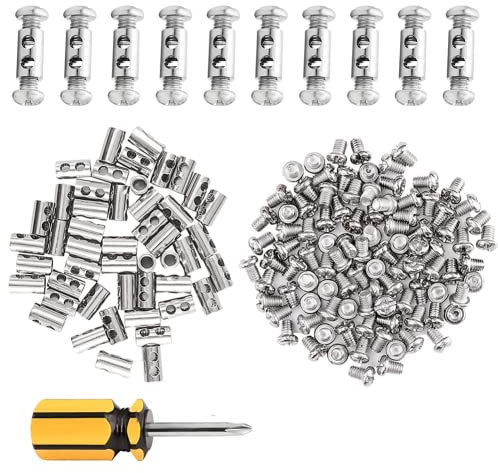 ZACUDA 60 Stück Drahtseilklemmen mit 120 Schrauben und 1 Schraubendreher, Duplex Drahtseilklemme Edelstahl Seilklemme Silber Stahlseil Pressklemme für Drahtseile und Kabel mit 1-2 mm Durchmesser
