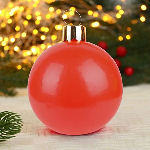 Bola de Navidad Inflable, PVC decoración de Bola de Navidad de 65cm, jardín Interior y Exterior, Fiesta de Vacaciones(Rojo)