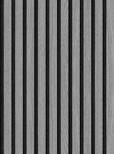 Belgravia Wood Self-Adhesive Wallpaper 44.5x500CM 3D Effect Realistic Wood Grain Stripe Splicing Paneling Vinyl Peel & Stick Wallpaper Roll, Walnut & Oak for Wall Decal