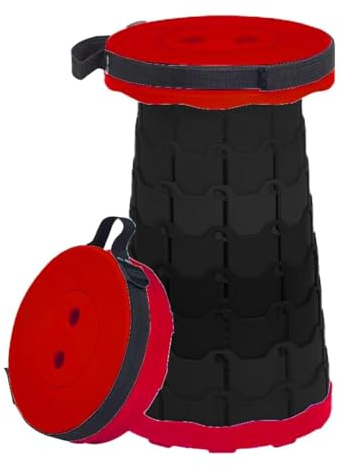 Diabolical Telescopic Stool - Camping Furniture, Fishing Gifts, Folding Stools for Adults, Garden Stool, Pop Up Stool for Adults, Travel Chair (Red)