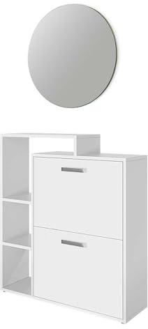 Vicco Shoe tipper Orlando, White, 2 parts, with mirror