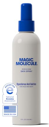 Magic Molecule Hypochlorous Acid Spray for Breakout-Prone Skin, Eczema & Itchy Rashes | Helps 50+ Dermal Issues | Safe for Multiple Daily Uses | For All Skin Types | 8 oz Spray