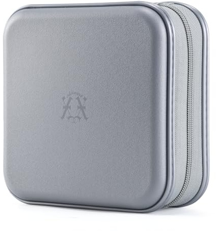 alavisxf xx CD Case, 48 Capacity Hard Plastic Portable Travel DVD Case Protective Zipper CD Case Holder Car Storage Wallet Bag (Grey, 48 Capacity)