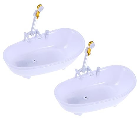 BESPORTBLE 2Stücke Elektrische Puppenbadewanne Mit Sprühfunktion Für Puppen Badewanne Ohne Batterie Weiß Badespielzeug Für Puppenliebhaber
