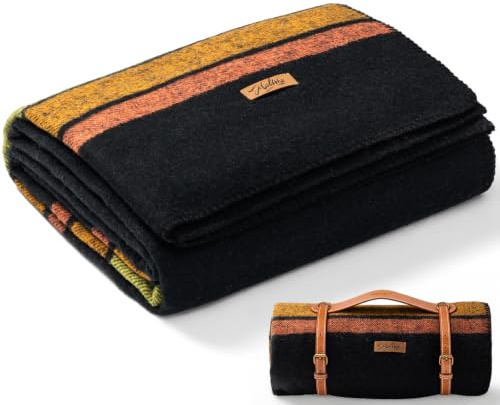 Molithe 100% Wool Blanket, 62 x 86, Warm, Thick, Military, Camping Gear