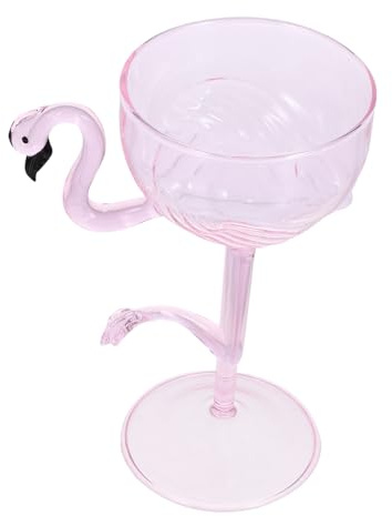 iplusmile da Vino Decorativo Fenicottero in Vetro Rosa Bicchiere da Cocktail per Feste e Bar Coppa Versatile per Vino Cocktail e Dessert