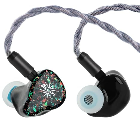 Linsoul Kiwi Ears Astral 1DD+6BA In Ear Monitor Híbrido,Auriculares con Cable,Audífonos HiFi para Estudio de Grabación,IEM Portátil para Gaming, Ingeniero Musical Audiofilo Profesional (Verde)
