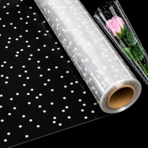 Cellophane Wrap Roll 80cm x 30m Waterproof Tear Resistant Flower Wrapping Paper for Easter Christmas Valentines Day Birthday Gifts Florist Bouquets Hampers DIY Crafts Packing Supplies