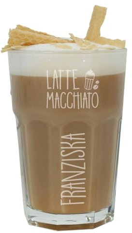 Herz & Heim® graviertes Latte Macchiato Glas mit eigenem Namen