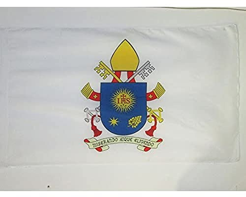 AZ FLAG - Drapeau Grand Blason du Pape François - 150x90 cm - Drapeau Écusson Papal - Vatican 100% Polyester Avec Fourreau et cordelette - Pavillon 110 g