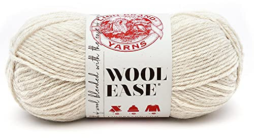 Lion Brand Yarn Wool-Ease, Soft, Worsted Weight Wool Blend Yarn for Knitting, Crochet, and Crafts, Natural Heather, 1 Pack