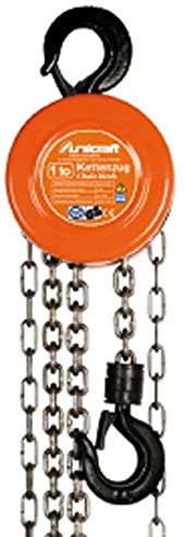 Unicraft Kettenzug K 1000 (Hub 2,5 m, Tragkraft 1000 kg, Stahlblechgehäuse, Sicherheitsdesign), 6202101