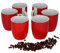 van Well Vario 6er Kaffeetassen-Set - Porzellan-Tasse groß - in fröhlichen Farben - pflegeleichtes Tassen-Set - für Spülmaschine & Mikrowelle geeignet - 300 ml Kaffeebecher Rot