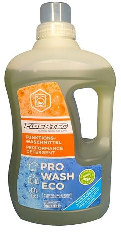 FIBERTEC Pro Wash Eco Ökologisches Waschmittel flüssig 1500ml - Waschmittel für Outdoorbekleidung & Funktionskleidung, Biologisch abbaubar, Made in Germany