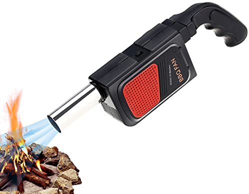 Plplaaoo Portable Electric BBQ Fan – Handheld Fire Blower for Camping, Grill, Fireplace & Wood Stove – Battery Powered Air Blower for Outdoor Cooking, Picnic & BBQ (4 * AA Batteries not Included)