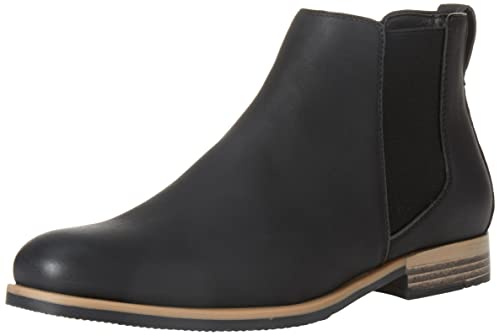 Amazon Essentials Botín Tipo Chelsea Hombre, Negro Cuero de Imitación, 43.5 EU