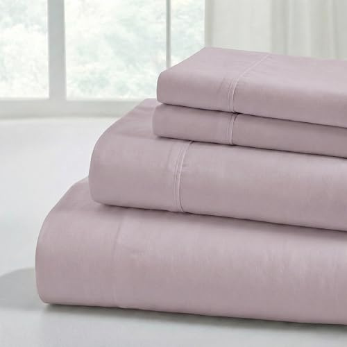 Modern Threads Soft Microfiber Solid Sheets - Luxurious Microfiber Bed Sheets - Includes Flat Sheet, Fitted Sheet with Deep Pockets, & Pillowcases Dusty Mauve Queen