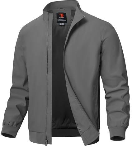 YSENTO Mens Lightweight Summer Casual Jackets Windbreaker Bomber Baseball Sports Cargo Jacket Outwear with Zip Pockets