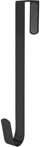 SR ESSENTIALS Wreath Hanger for Front Door 12 Inch – Heavy Duty Over Door Hook for Wreaths, Coats & Bags, Metal Door Hanger for Wedding, Easter, Seasonal Decorations (Black)