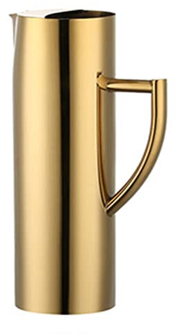 Brocche Brocca D'acqua Acciaio Inossidabile, Con Ice Guard, Teiera Caraffa Per Servire Acqua, Succhi Di Frutta, Tè Freddo E Altre Bevande Fredde (Oro,1.8L)