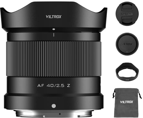 VILTROX Obiettivo AF 40mm F2.5 f/2.5 per attacco Nikon Z, obiettivo grandangolare full-frame messa a fuoco automatica compatibile con fotocamere Nikon Z-Mount Z5 Z50 Z6 Z7 Z7II ZFC Z30 Z9 Z8 ZF Z6II
