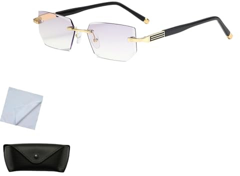 Générique Lunettes de vue, nouvelles lunettes de presbytie intelligentes anti-lumière bleue 2025, lunettes de vue comme à la télévision, pour hommes et femmes (Gold,+3.5/350)