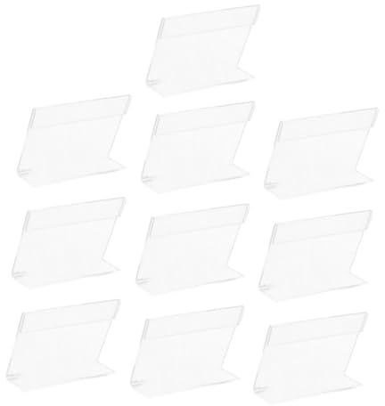 Hemobllo 10pièces Lot De Porte-étiquettes Prix Acrylique Transparent Support Affichage Léger Et Stable Pour Magasins Supermarchés Présentoir Polyvalent