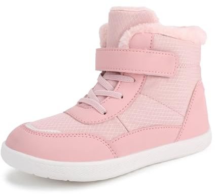 ZEPYFXIT Chaussure de Randonnée Enfant Fourrees Bottes d'hiver Imperméable Antidérapante pour Garçon et Fille (Rose, 31 EU)