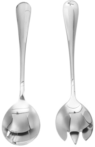 Cabilock 2 Pièces Couverts Salade Inox Robustes Cuillère et Fourchette Service Résistants Lave- pour Maison Restaurant et Réception