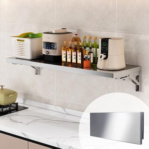 Escritorio plegable compacto de acero inoxidable con soporte de metal fuerte, estación de trabajo portátil que ahorra espacio para oficina en casa o espacios pequeños