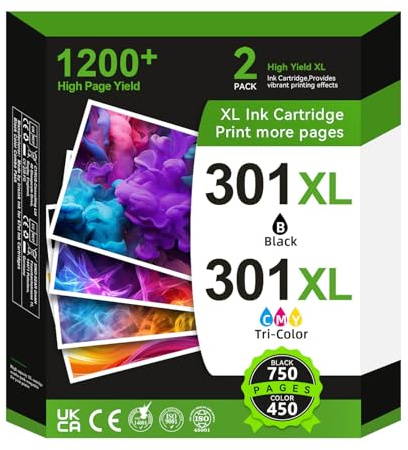 301XL Druckerpatronen für HP 301 Ersatz für Original HP 301 Druckerpatronen,301XL Patronen Schwarz und Farbe für HP Envy 4500 5530 4504 5534 DeskJet 1510 2540 2544 2549 OfficeJet 4630 4632 4636 4639