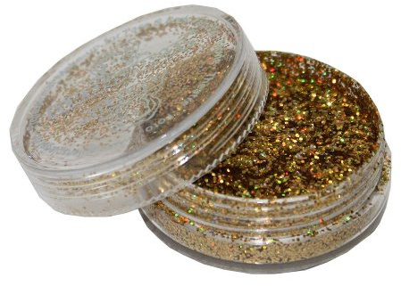 Eulenspiegel 906880 - Glitter Gold-Juwel (moyen), holographique, 6g, Carnaval, Halloween, Fête à thème
