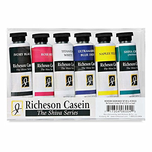 Jack Richeson 120533 37-Ml Artist Casein färger, set med 6