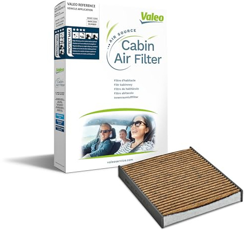 VALEO 701021 Filtro, Aria abitacolo PROTECT MAX, Polifenolo con carbone attivo (antiallergenico), Protezione contro il polline, la polvere, i batteri, i gas, i cattivi odori e gli allergenici