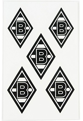 Borussia Mönchengladbach Aufkleber Sticker Raute | Offizieller Fanartikel Fohlenshop | 5er Set | Leuchten im Dunkeln | Größe 4x6 cm