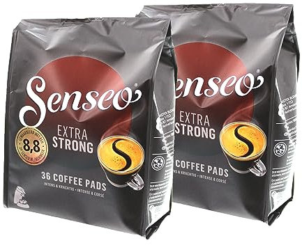 Senseo Coffee Pods Extra Strong Coffee/Extra Strong Intense and Full Bodied 8 oz for Kaffepadmaschinen 72 Pads