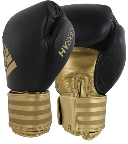adidas Hybrid 200 Boxhandschuhe, Black/Bogold, 14 Oz